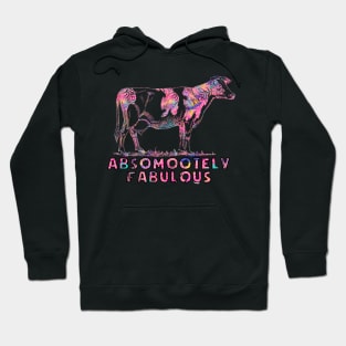 Absomootely fabulous cow floral pink and black Hoodie